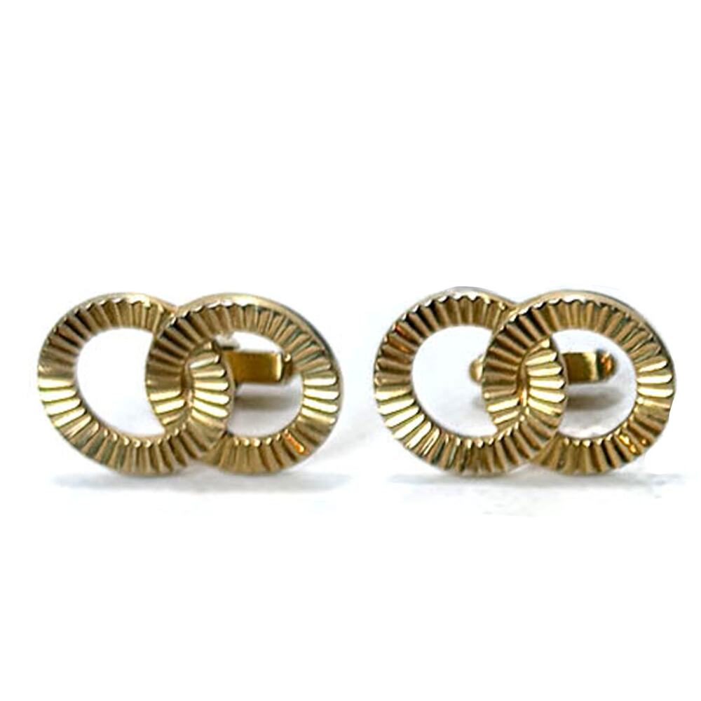 Vintage Gold Toned  Mid Century Modern Cuff Links